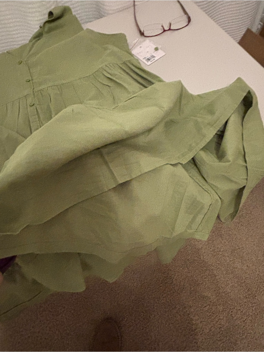 LC Lauren Conrad Olive Green Sleeveless Button-Front Midi Dress NWT - Picture 12 of 15